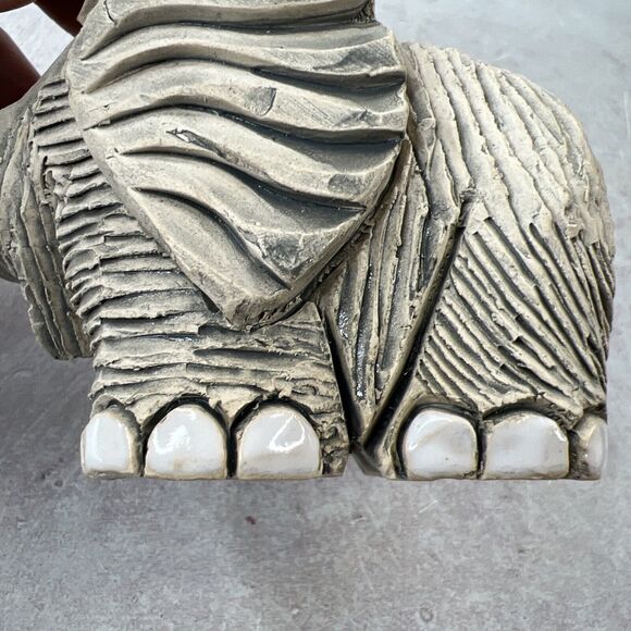 Elephant Figurine Artesania Rinconada GIFT Trunk Up VTG MCM BOHO - Picture 8 of 11